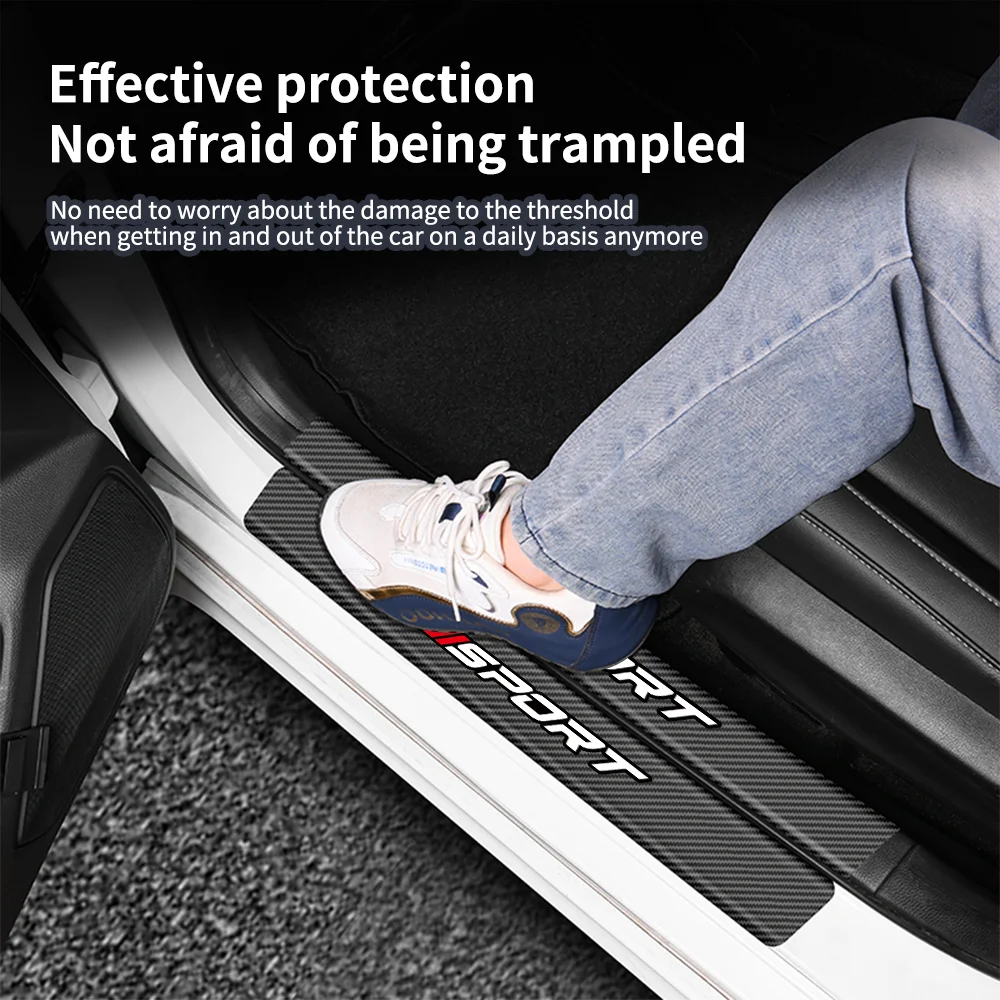 Carbon Fiber Sport Auto Tür Sill Schwelle Aufkleber Auto Stamm Stoßstange Streifen Für Lancia Delta Musa Phedra Thesis Voyager Ypsilon – Detail 2