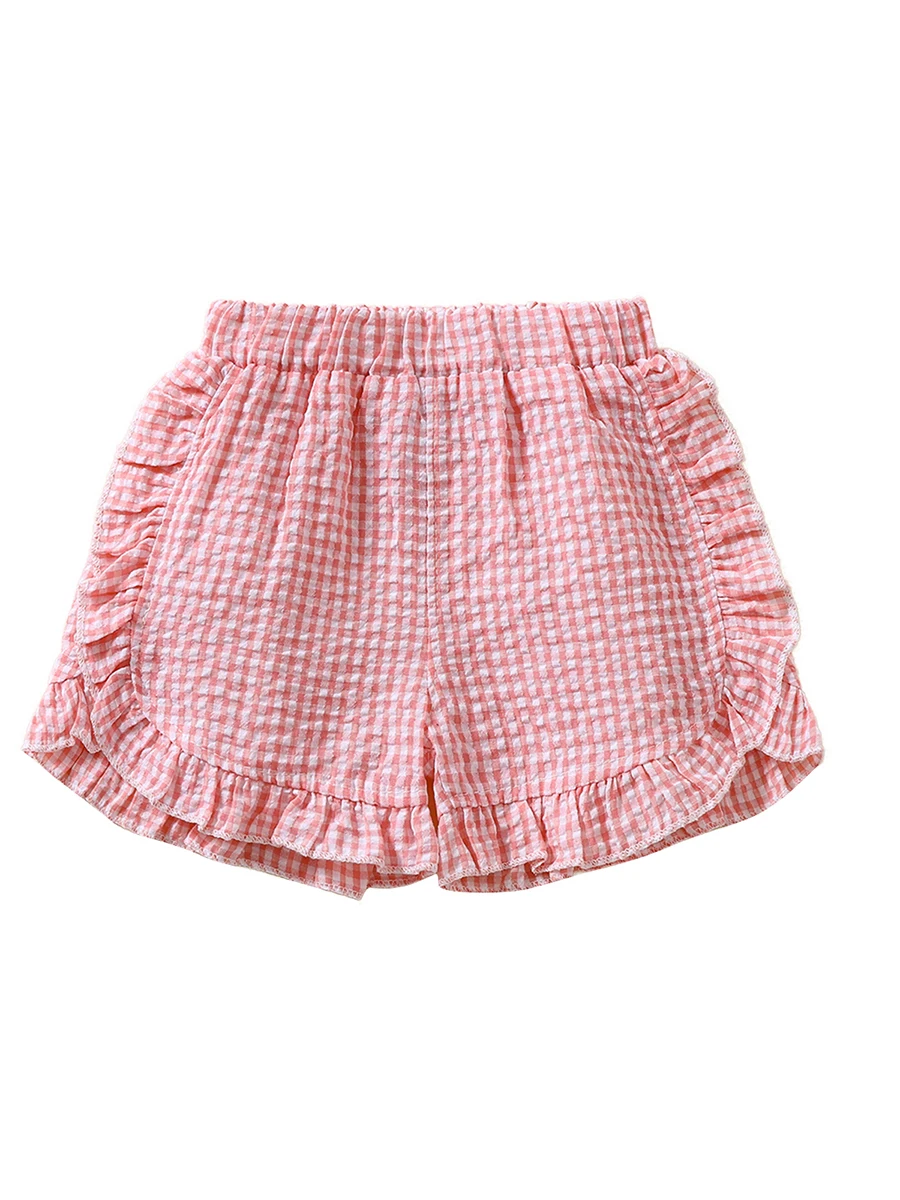 Toddler Girl Summer Shorts Palid Pattern Lotus Edge Cute Casual Fashion Comfortable Soft Shorts