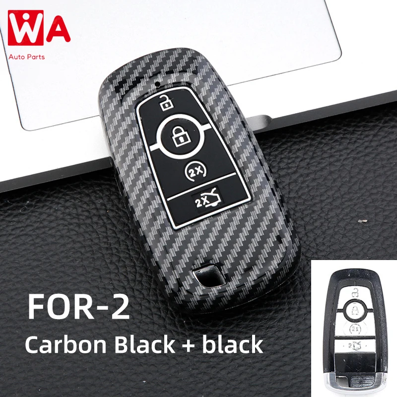 

3/4 Button Carbon FiberCar Key Case Full Cover For Ford Fusion Mustang Explorer F150 F250 F350 EcoSport Edge S-MAX Ranger Lincol