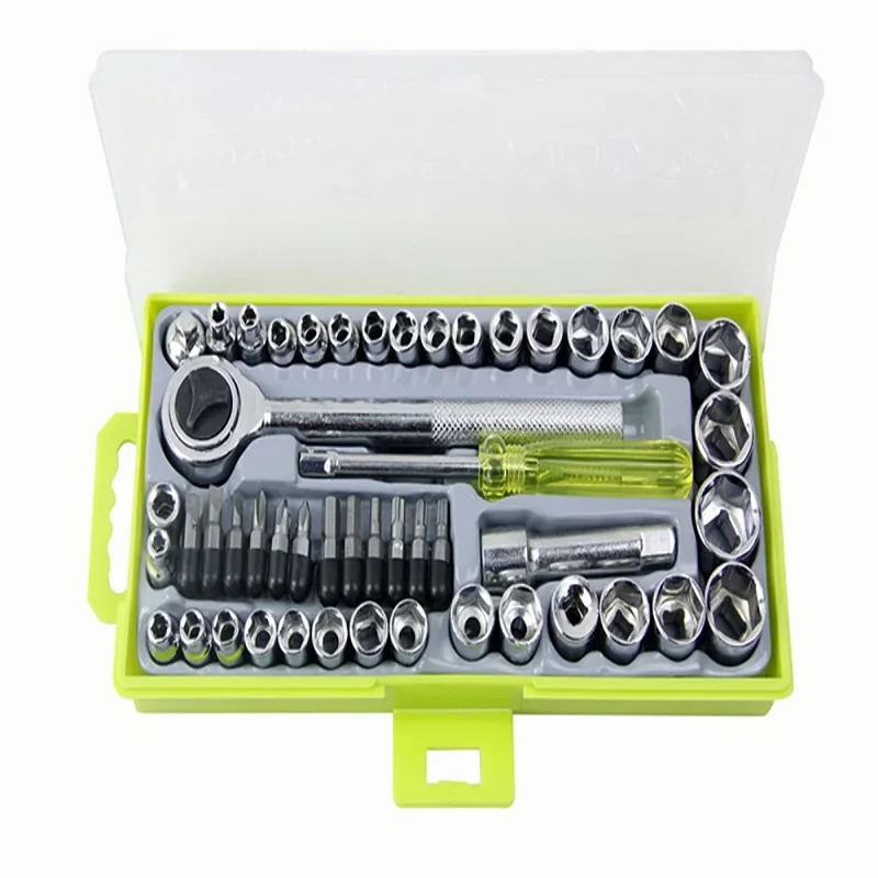 50 Piece Socket Ratchet Wrench Set Automobile High Quality Ratchet Spanner Repair Sleeve Set Repair Socket Wrench Tools Set