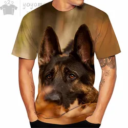 Men's T-Shirt German Shepherd Dog Rottweiler T-Shirts Animal 3d Printed Streetwear Men's Fashion Oversized T Shirt Clothing Tops