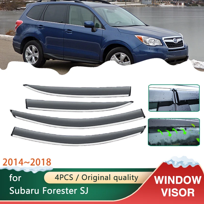 Deflectors for Subaru Forester SJ 4 2014~2018 2015 Car Windows Visors Awnings Sun Rain Shades Guard Windshies Auto Accessories