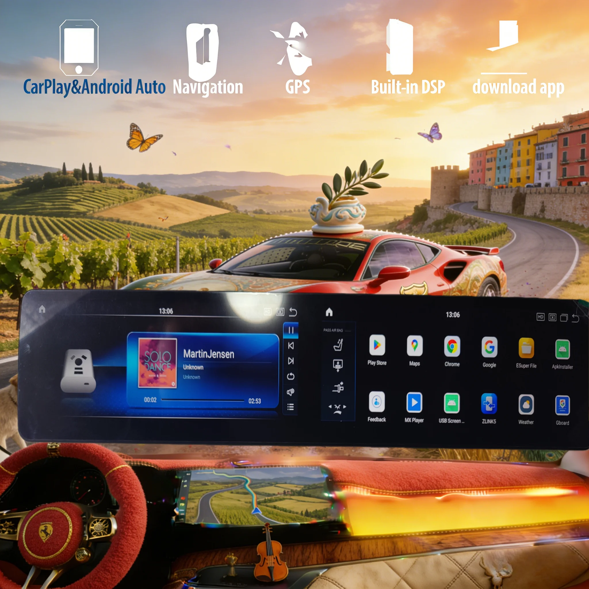 25.6 CarPlay Auto Android14 L RHD For Mercedes Benz A B C Class GLA CLA W205 W245 W246 W176 X156 C117 2013-2020 Screen Car Radio