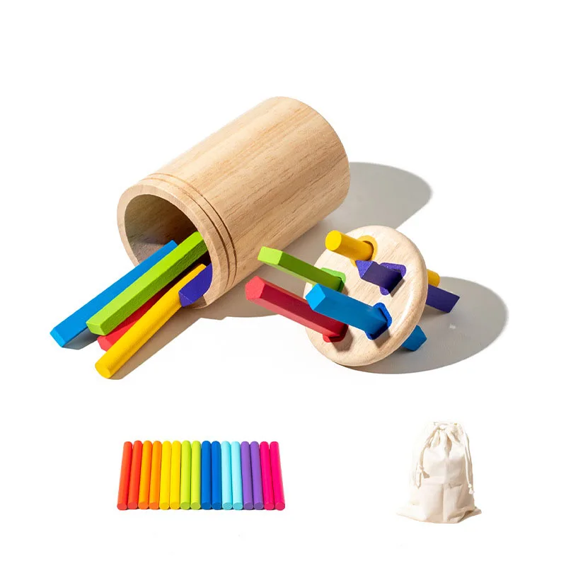 Holz Montessori sensorische Spielzeuge für Baby Form Sortier box Objekt Permanenz Münz stift Kinderspiel zeug frühen pädagogischen Babys pielzeug