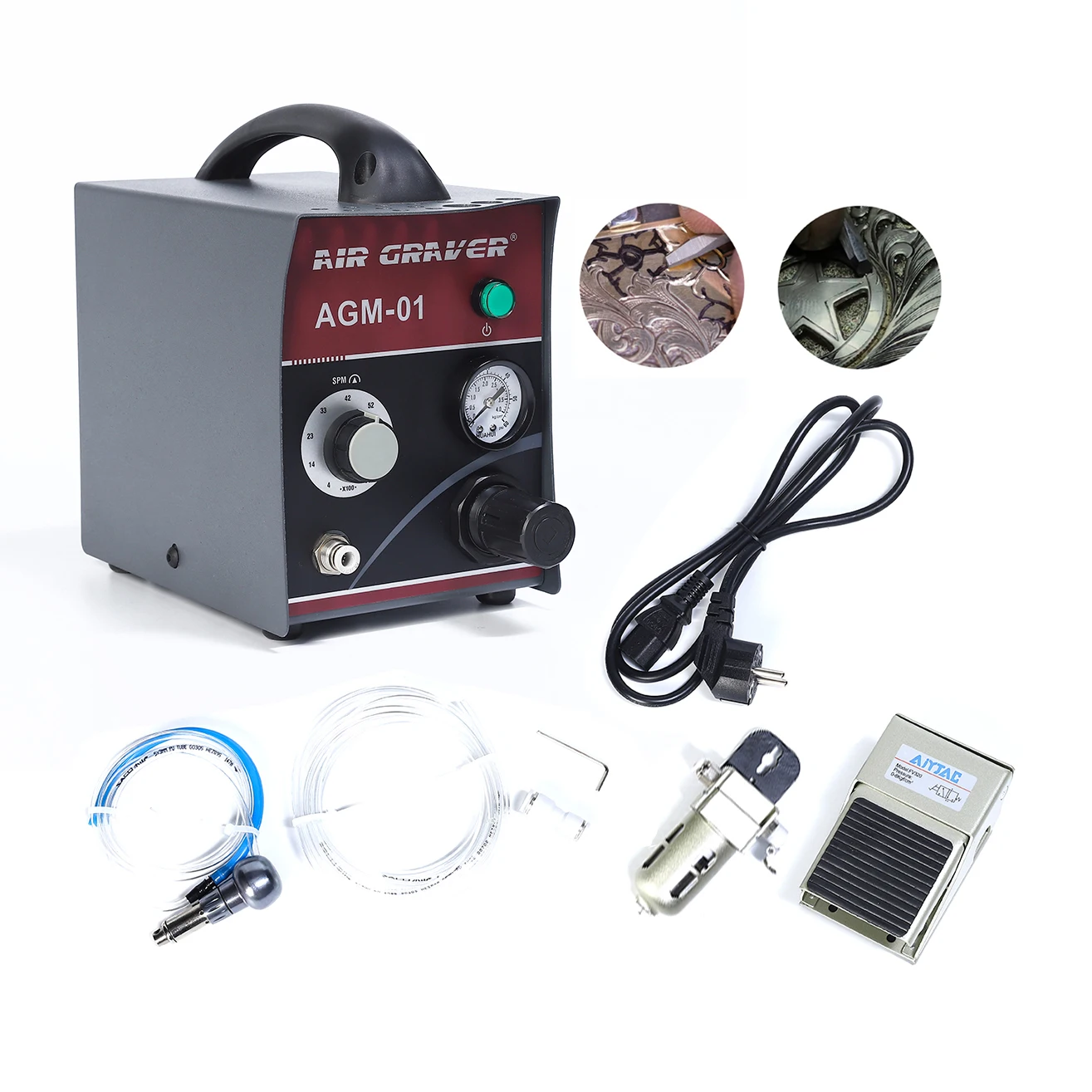 Kinway ART Engrave Jewelry Engraving Machine Gold Pneumatic Mini Engraver 220V for Metal KW-AGM01