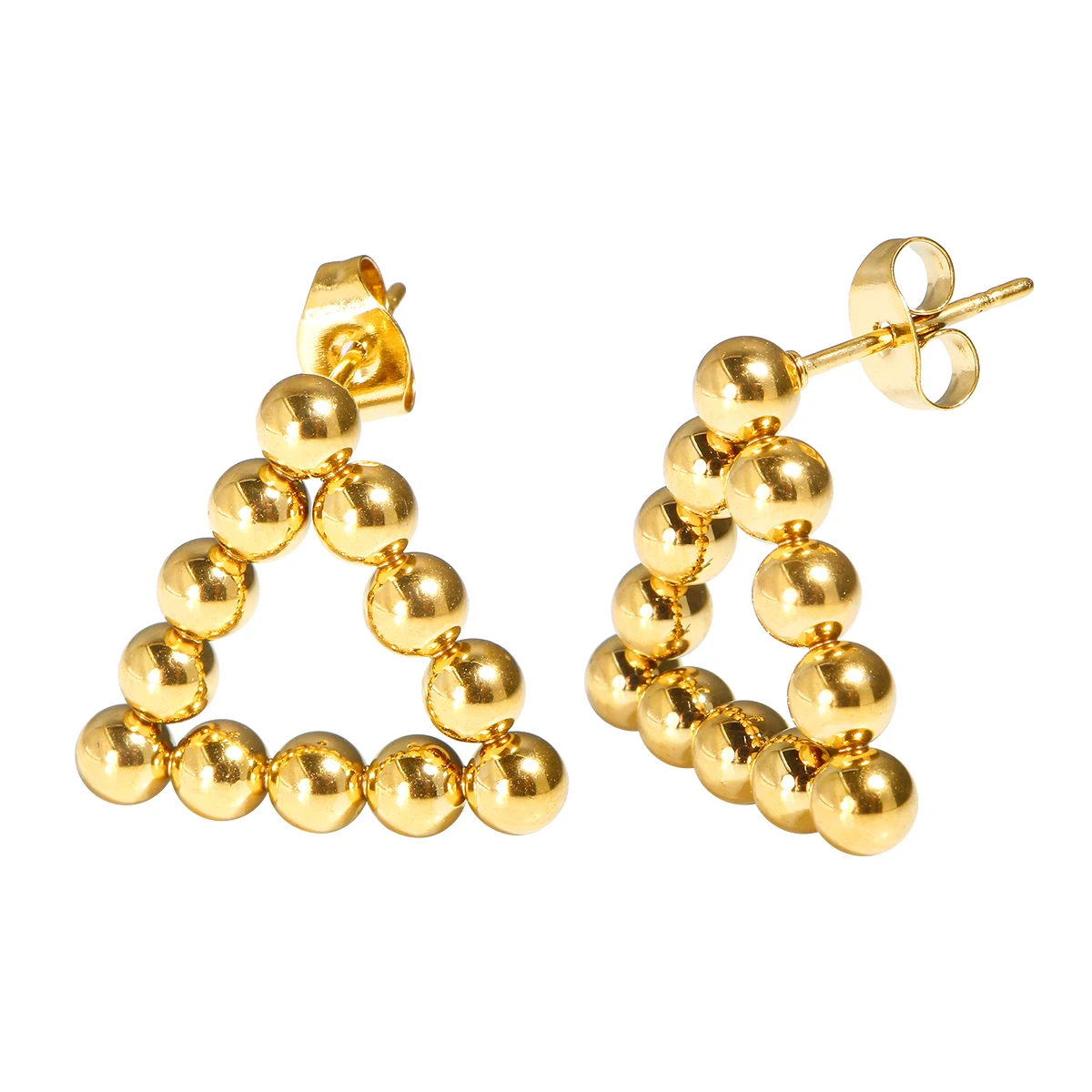 New Arrival Triangular Shape Stainless Steel Earrings Inlaid Party Jewelry Women Christmas Earrings