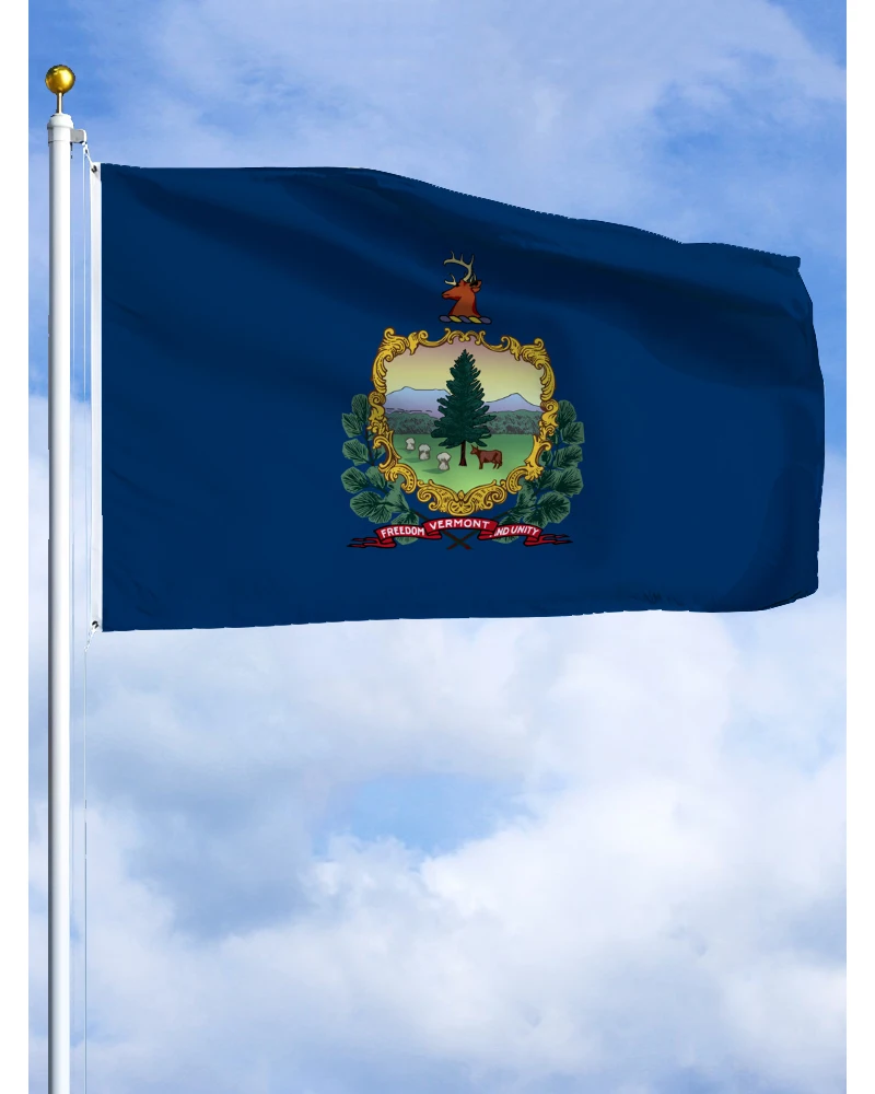 2×3FT Vermont State USA Flagge aus Polyester, bedrucktes Banner-Tapisserie zur Dekoration