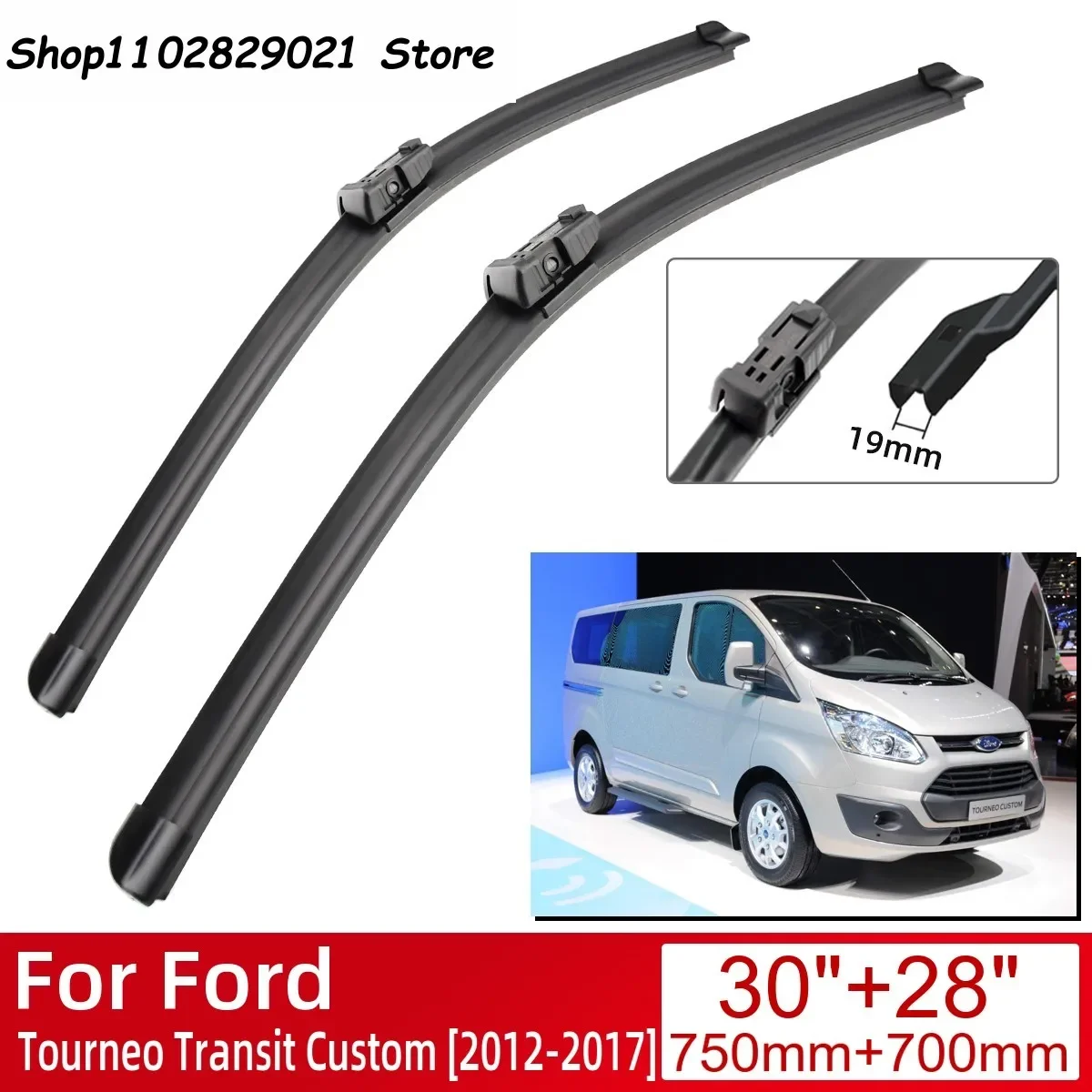 

For Ford Tourneo Transit Custom 2012-2017 Car Accessories Front Windscreen Wiper Blade Brushes Wipers 2017 2016