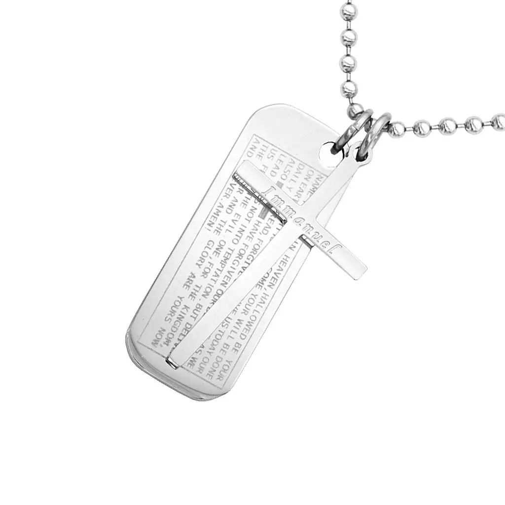 Premium Stainless Steel Cross Pendant Necklace Scripture Chain for Rite Gift Events