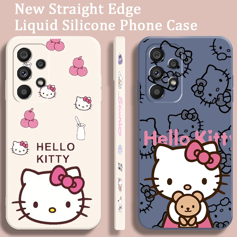 

Hello Kitty Sanrio Cute Liquid Left Rope For Samsung Note 20 10 A54 A31 A14 A03 A22 A34 A04 A24 A25 Ultra Plus 5G Back