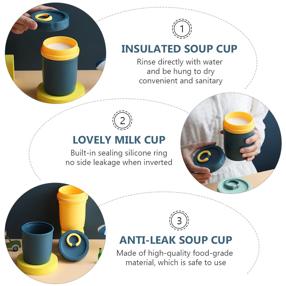 Soup Cup Breakfast Anti-leak Milk Bottle Juice Container Household Beverage Water Glasses