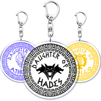 Son Daughter of Poseidon Greek Keychains for Accessories Bag Greek Mythology Ocean Trident Keyrings Jewelry Friends Fans Gifts