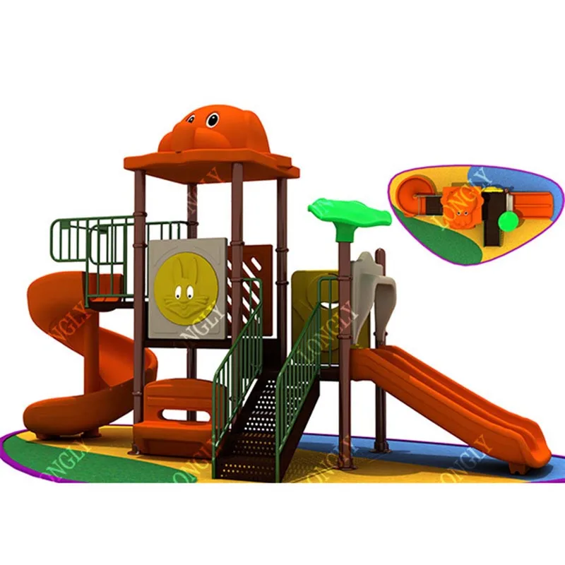 Commercial Outdoor Playground Facilities Kids Plastic Slide and Swing Combo for Garden School & Educational Amusements