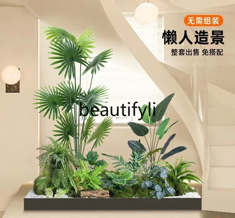 YHH A33 Bionic green plant landscaping entrance simulated green plant balcony landscape arrangement fake flower tree decoration