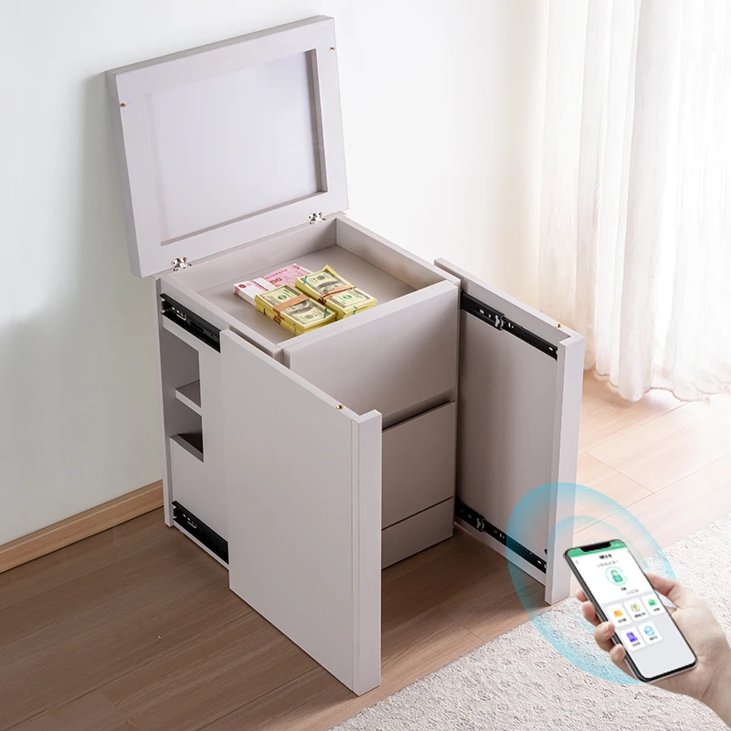 Concealed bedside table Multifunctional hidden anti-theft large-capacity safe with lock storage cabinet