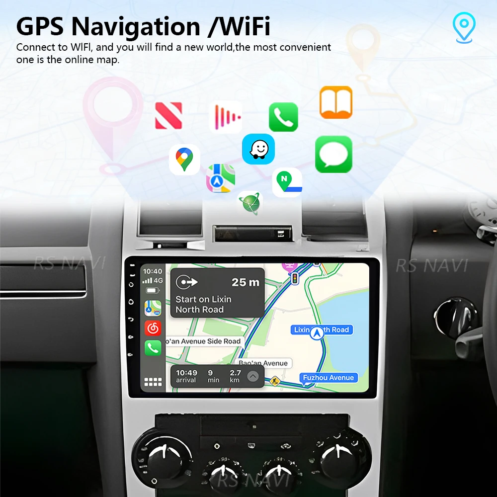 Plug and Play Android 16 Carplay Auto Qualcomm Screen Car Radio Player For Chrysler 300C 2004 - 2011 GPS Wifi Multimedia Stereo view 4