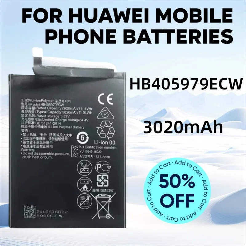 

3020 мАч HB405979ECW для Huawei Honor Y5 2018 AMN-LX1 LX9 L21 L29 8S KSE-LX9 KSA-LX9 Ksa-Al00 Аккумуляторы для мобильных телефонов