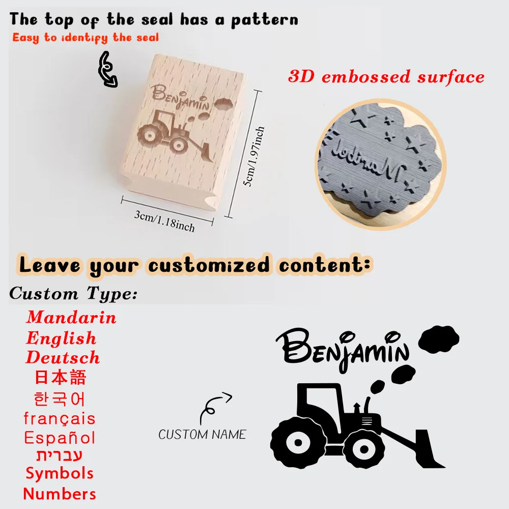 1PC Creative Customizable Name Wooden Stamp ldeal for Festive Occasions Customized Name Wooden Stamp Provide Convenience for Per