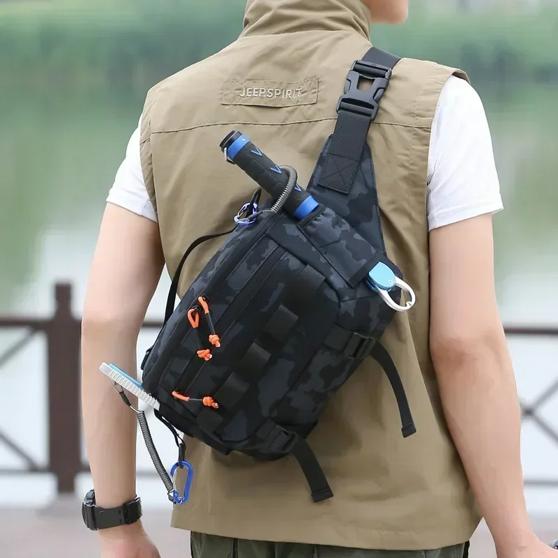 Fishing Chest Waist Bag Tactical Outdoor Travel Sports EDC Fishing Lure Bags Hunting Camping Hiking Cycling Pack Molle Pouch