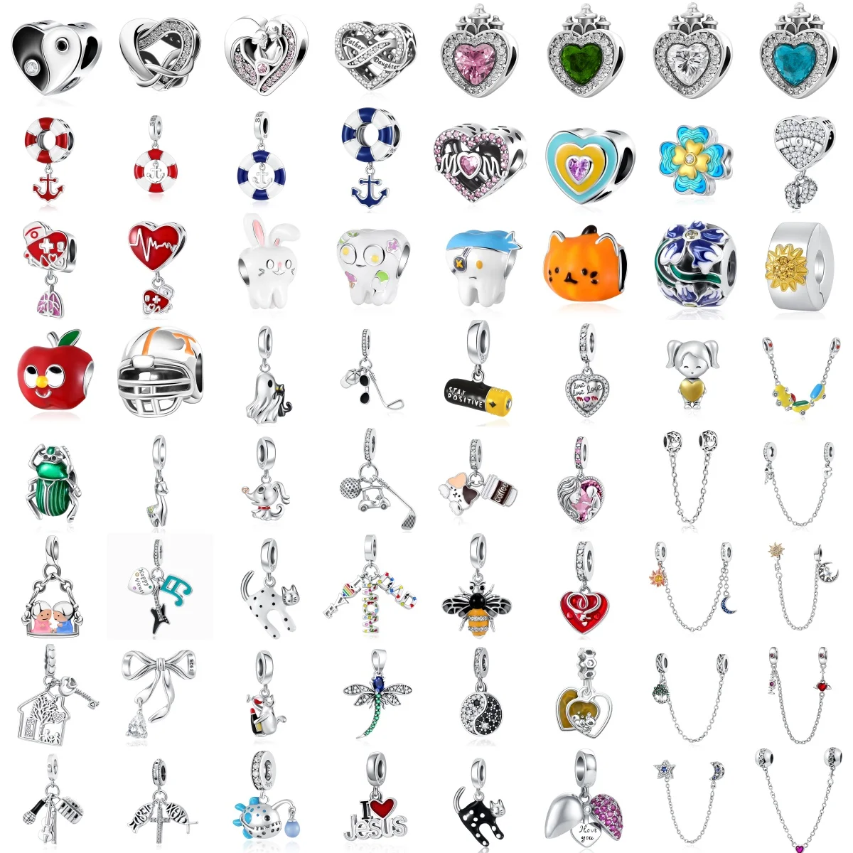 

Новый серебряный кулон 925 пробы: Зуб, Пчела, Стрекоза, Звезда, Луна. Защитная цепочка. Подходит для браслетов, DIY, модных ювелирных украшений и аксессуаров.