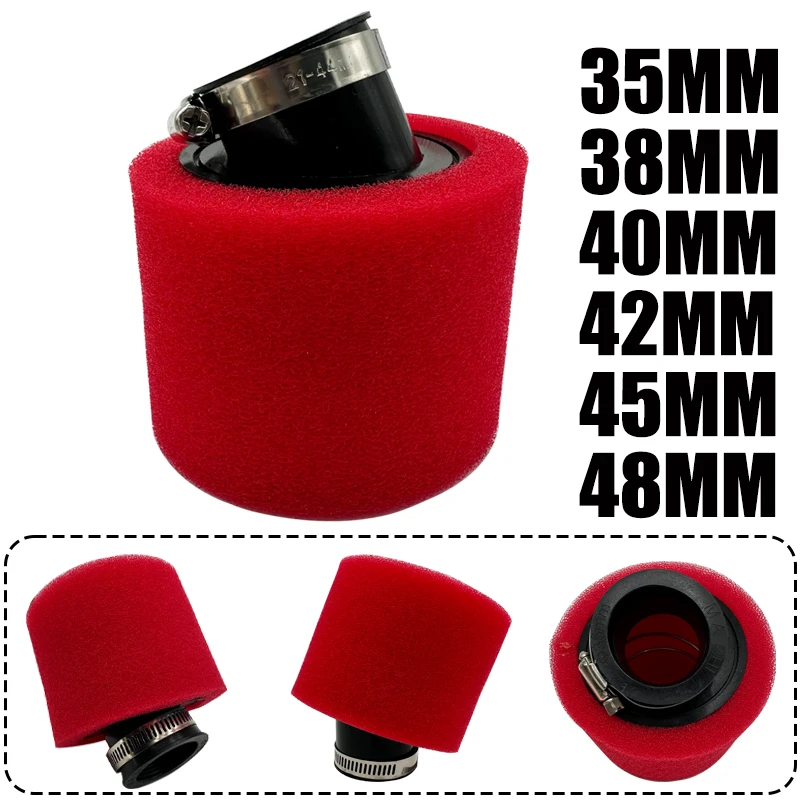 35mm 38-40mm 42mm 45mm 48mm codo cuello espuma filtro de aire abrazadera esponja limpiadora para Scooter 110/125/150/250cc moto de cross