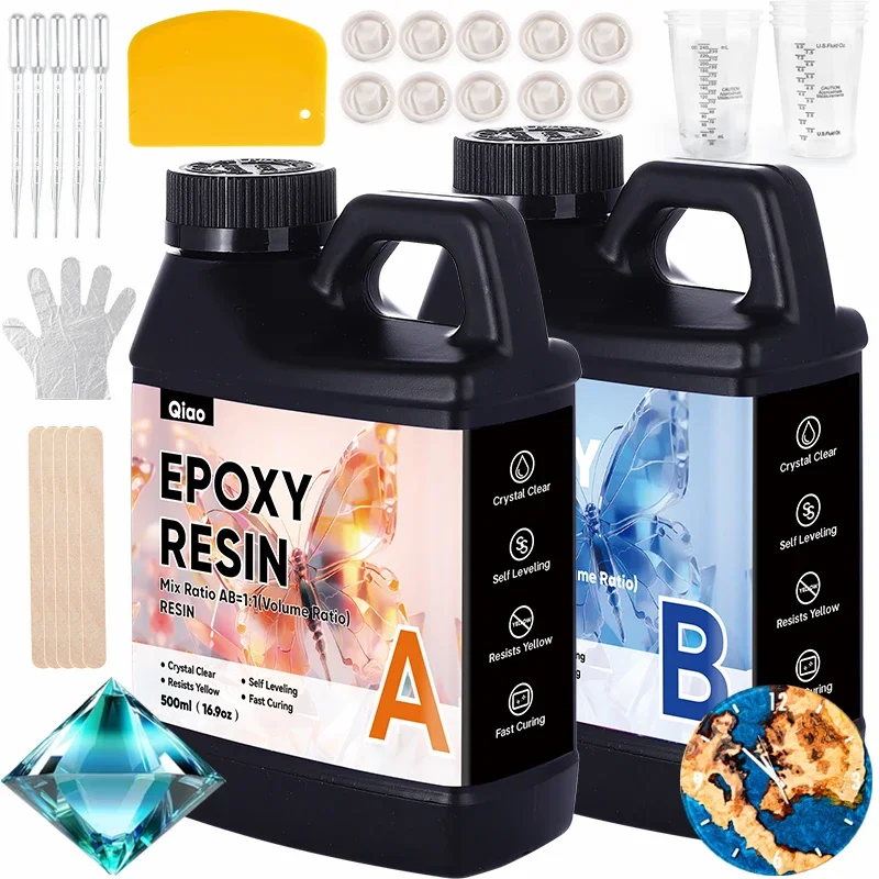 

Anti-Yellowing Crystal Clear Epoxy Resin Kit Easy Mixing Bubble-Free Epoxy Resin Set for Resin Art, Jewelry & Casting Projects