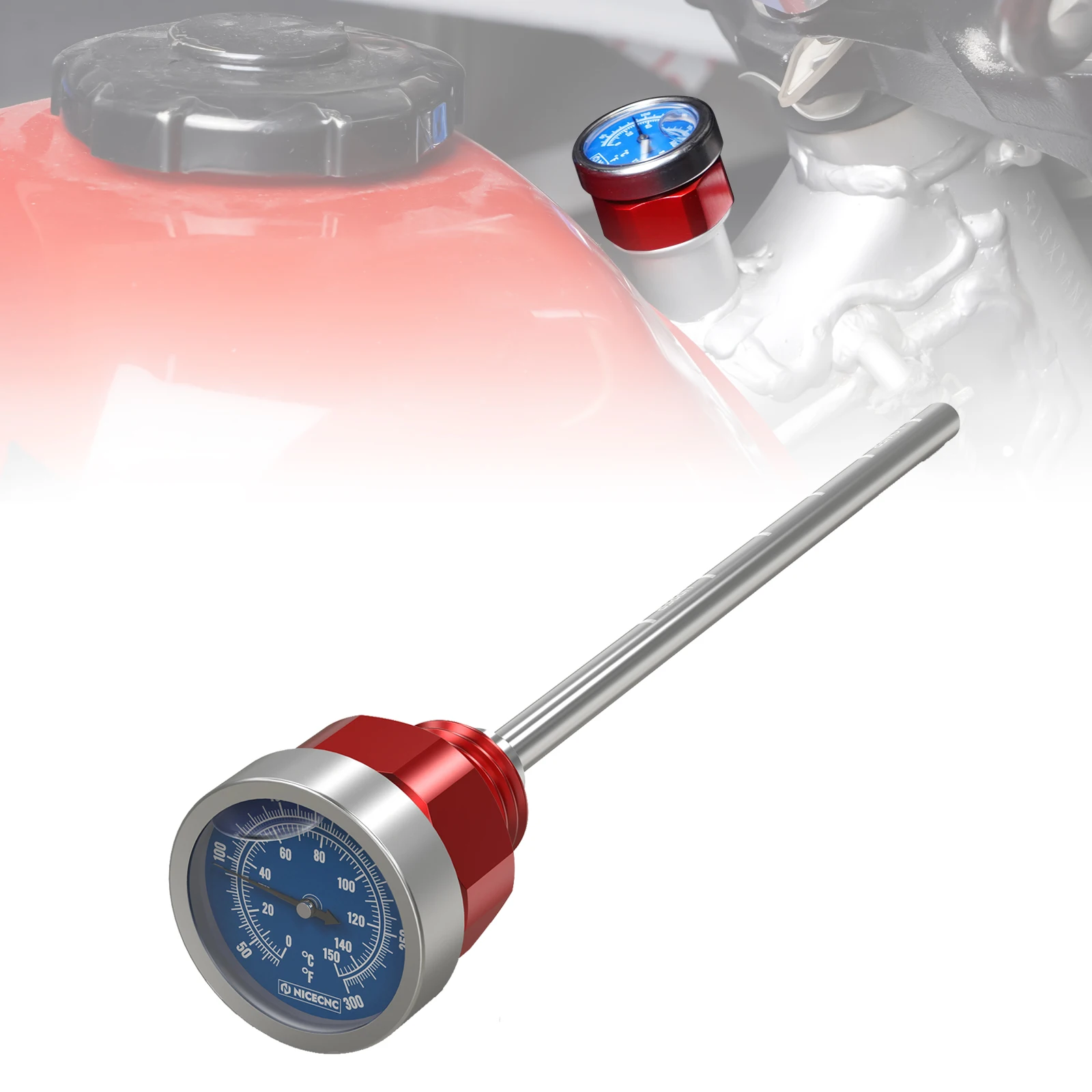 

For Honda 1993-2024 XR650L XR 650L 650 L 2023 2022 2021 2020 CNC Motorcycle Oil Temperature Thermometer Dipstick Gauge Aluminum