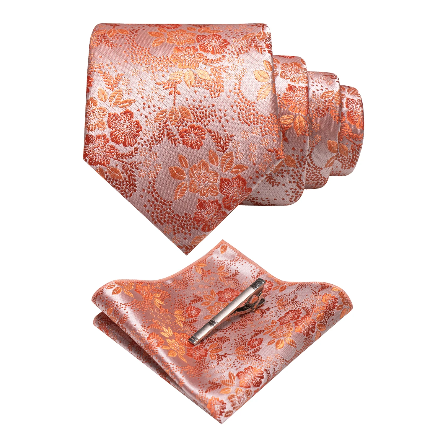 JEMYGINS Floral Seide Männer Krawatte Einstecktuch Krawatte Clip Sets Hochzeit Party Krawatte Männer Zubehör Hohe Qualität Gravata – Detail 30
