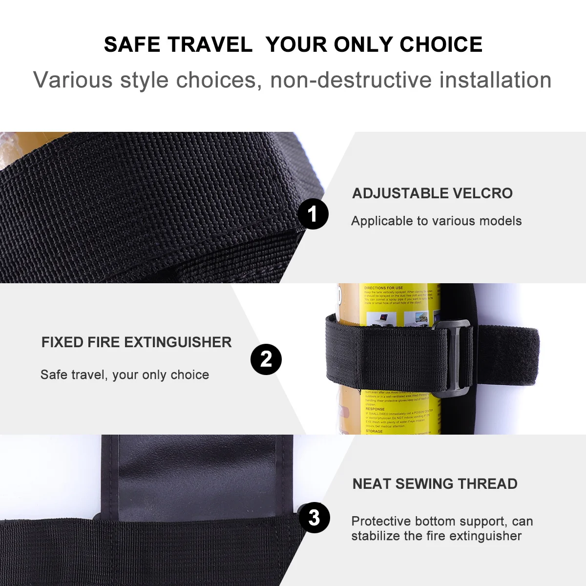 

Extinguisher Strap Vehicle-Mounted Nylon Wear-Resistant Cup Flashlight Holder Car Trunk Storage Man Woman