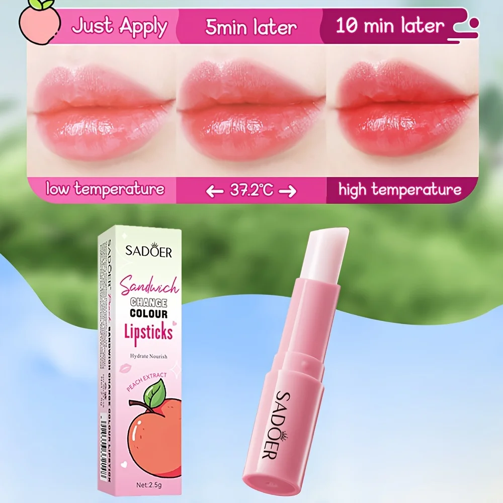 Rossetto acqua calda che cambia sandwich miele e pesca, rossetto idratante che cambia caldo 2,5 g