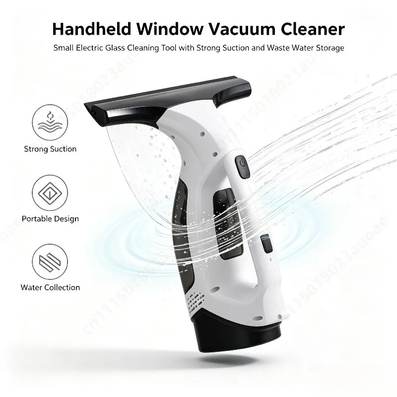 New Mini Electric Window Cleaner Handheld Glass Cleaning Tool Strong Suction Water Absorption Portable