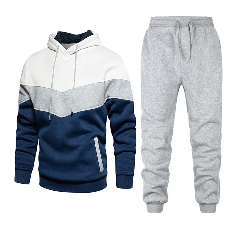 2025, neues Herren- und Damen-Herbst-/Winter-Modeset, Spleißen, lässiger Sport-Hoodie, zweiteiliges Set