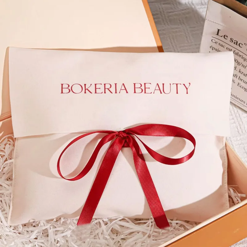 White Velvet Envelope Bag for Jewelry Makeup