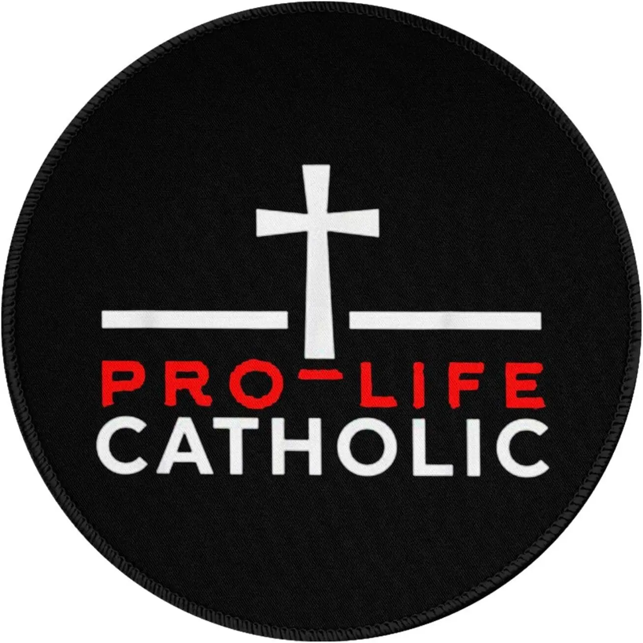 

Conservative Pro Life Catholic Cross Mouse Pad Office Desk Accessories Non Slip Rubber Mouse Mat for Office Laptop 8"X8" Inch