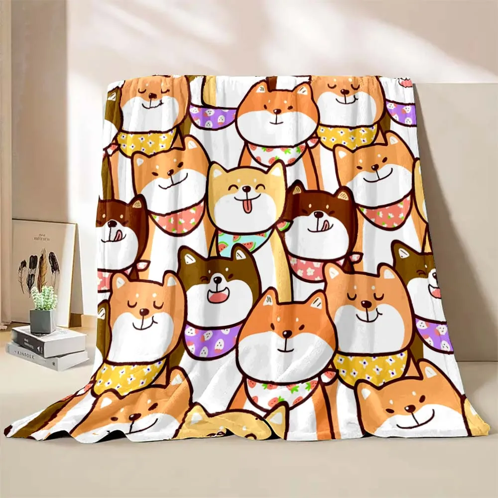 6Sizes Cute Cartoon dogs Printed Blanket Warm Soft and Comfortable Home Travel Blanket Sofa Bedding Cover Blanket Child Gift