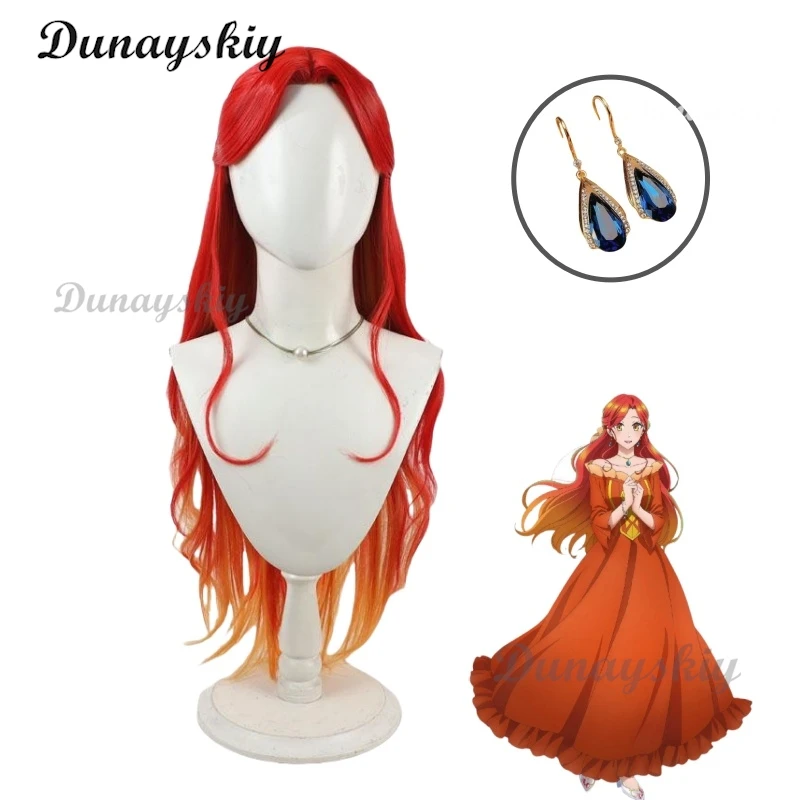 

Marie Shaderan 65 см волнистый красный смешанный оранжевый парик для косплея термостойкие серьги из синтетических волос для Betrothed to My Sister's Ex