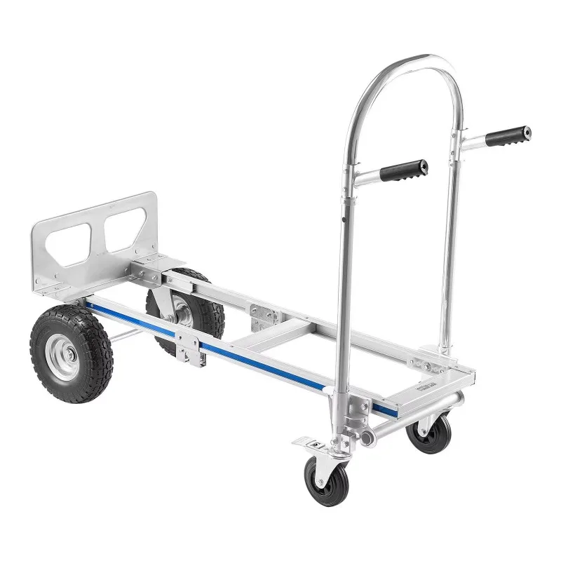 2-In-1 convertible trolley with non-slip handle wheels, suitable for four-wheel mode, movable, with wheels
