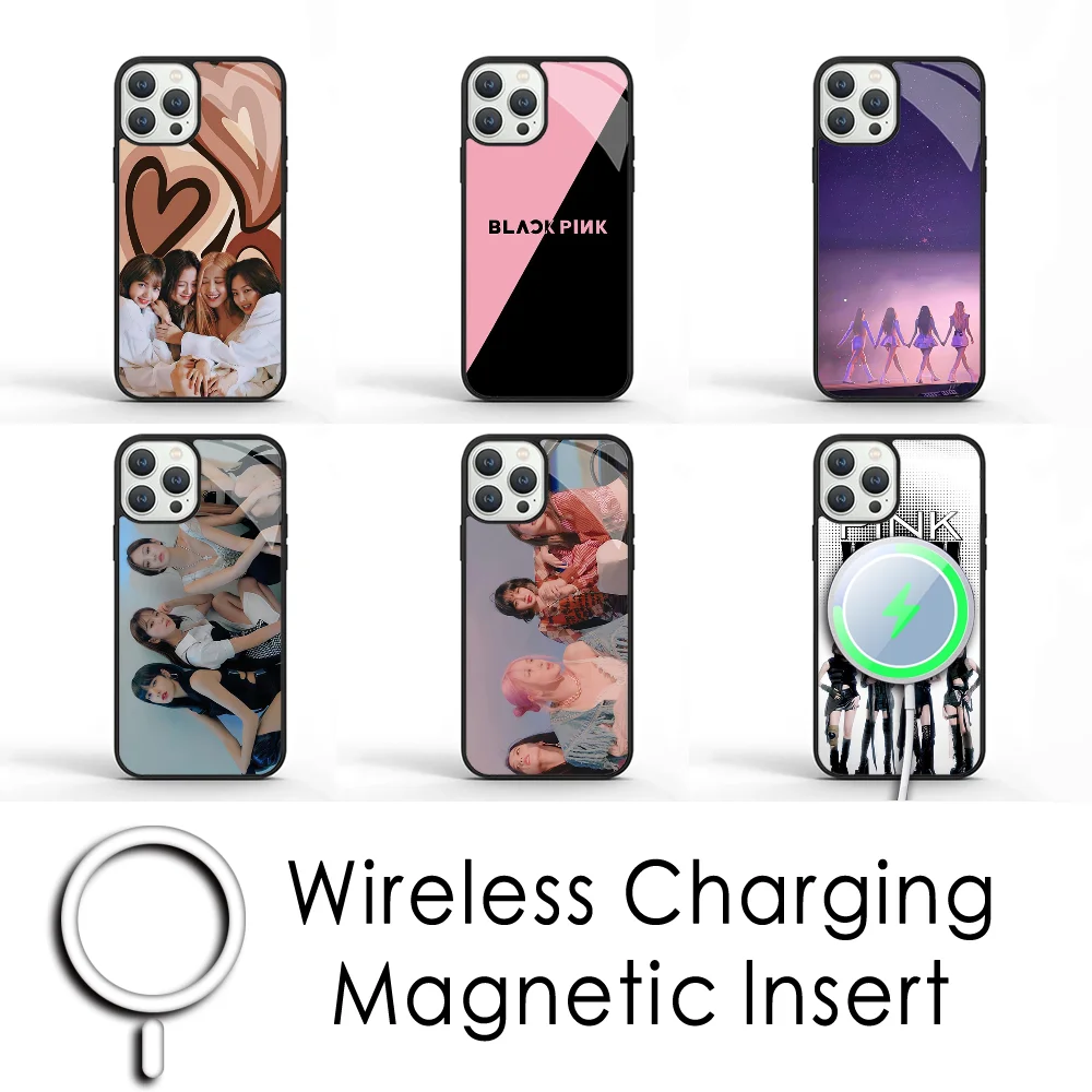 B-Blackpink Phone Case For IPhone 16 15 Pro Max Case 14 Plus 13 12 11 Magesafe Magnetic Wireless Charge Cover