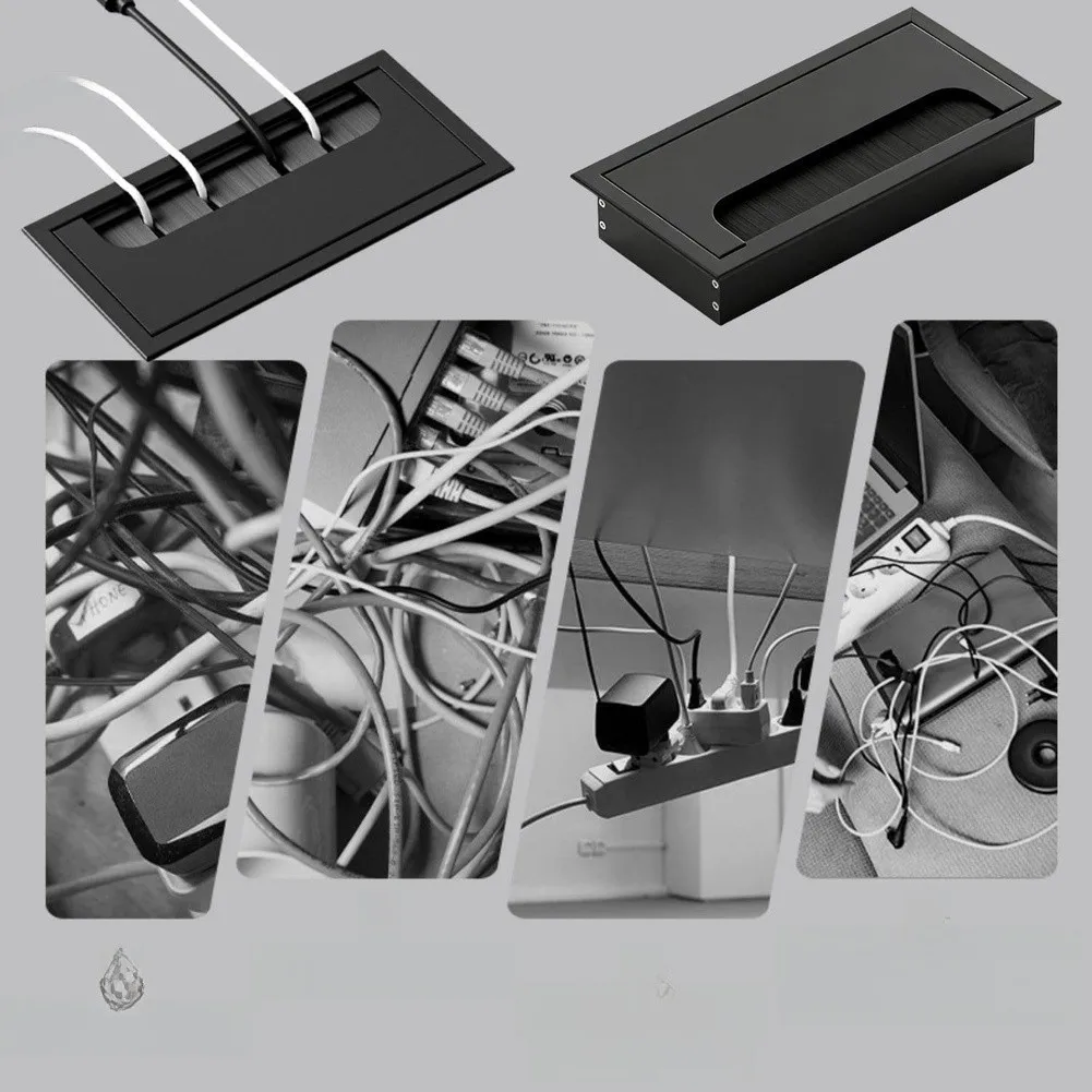 Aluminum Alloy Desktop Cable Management Box for Handling Monitor Laptop Charger and Peripheral Cables Together