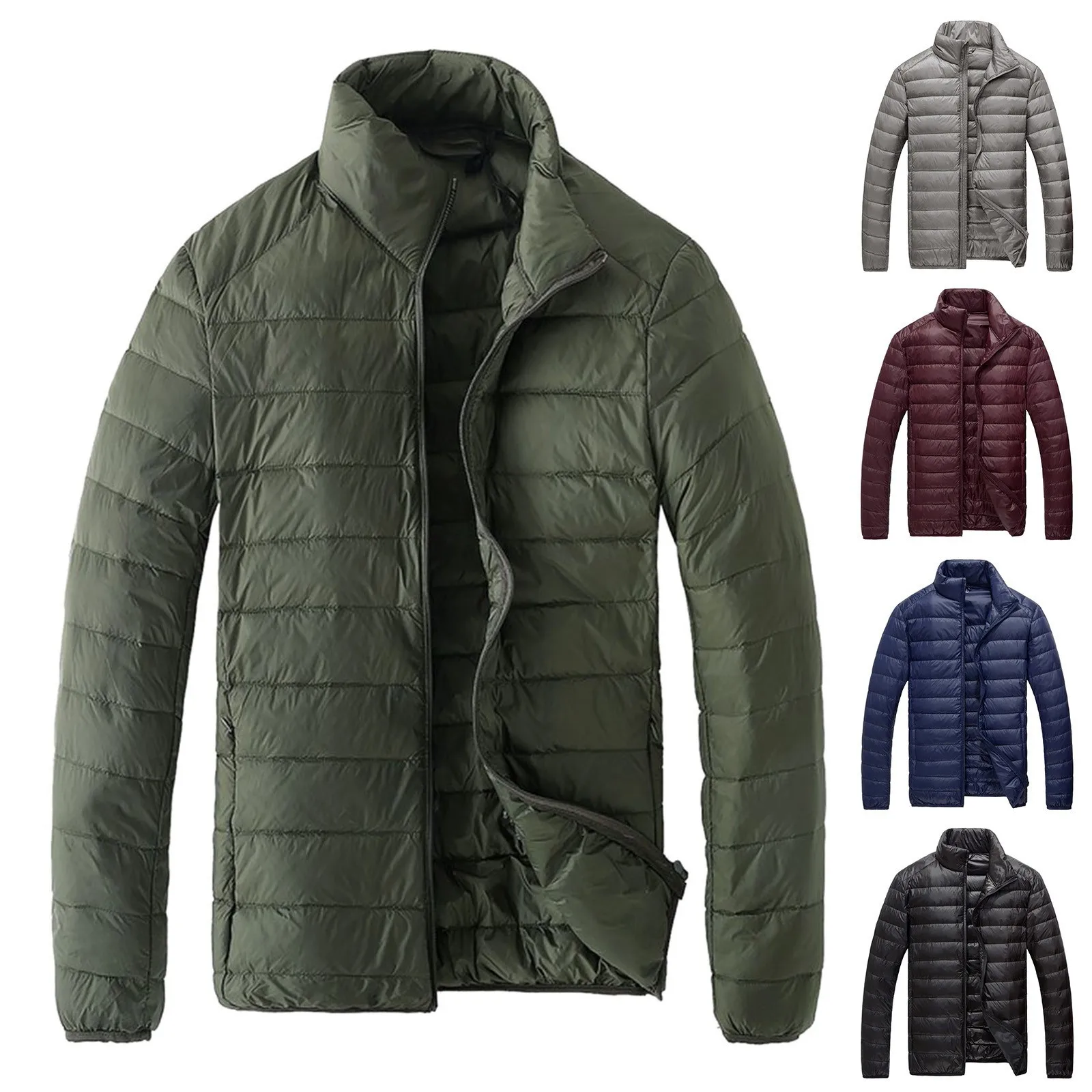 Men's Winter Cotton-padded Coat Casual Trendy Lightweight Jacket Small Padded Jacket For Men Warm Outerwear  for Men with Hood