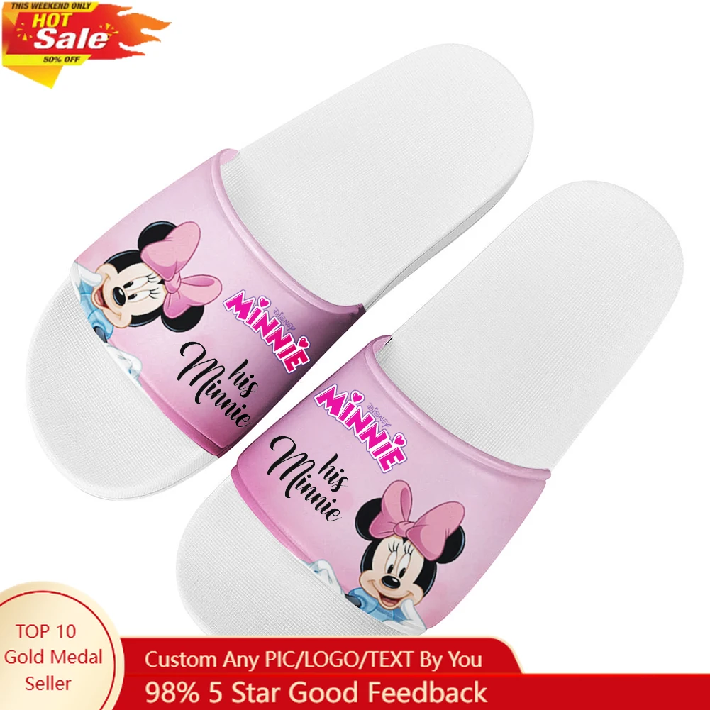 

Disney Minnie Mouse Slippers Mens Womens Summer Custom Sandals Light Casual Slippers