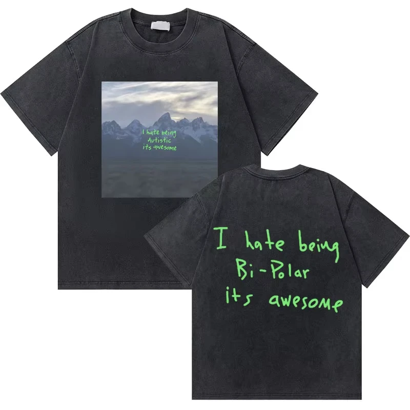 Washed Vintage Rapper Kanye West Graphic T-shirts THE LIFE OF PABLO Cover Print Tshirt Men women  Hip Hop Fashion T Shirts