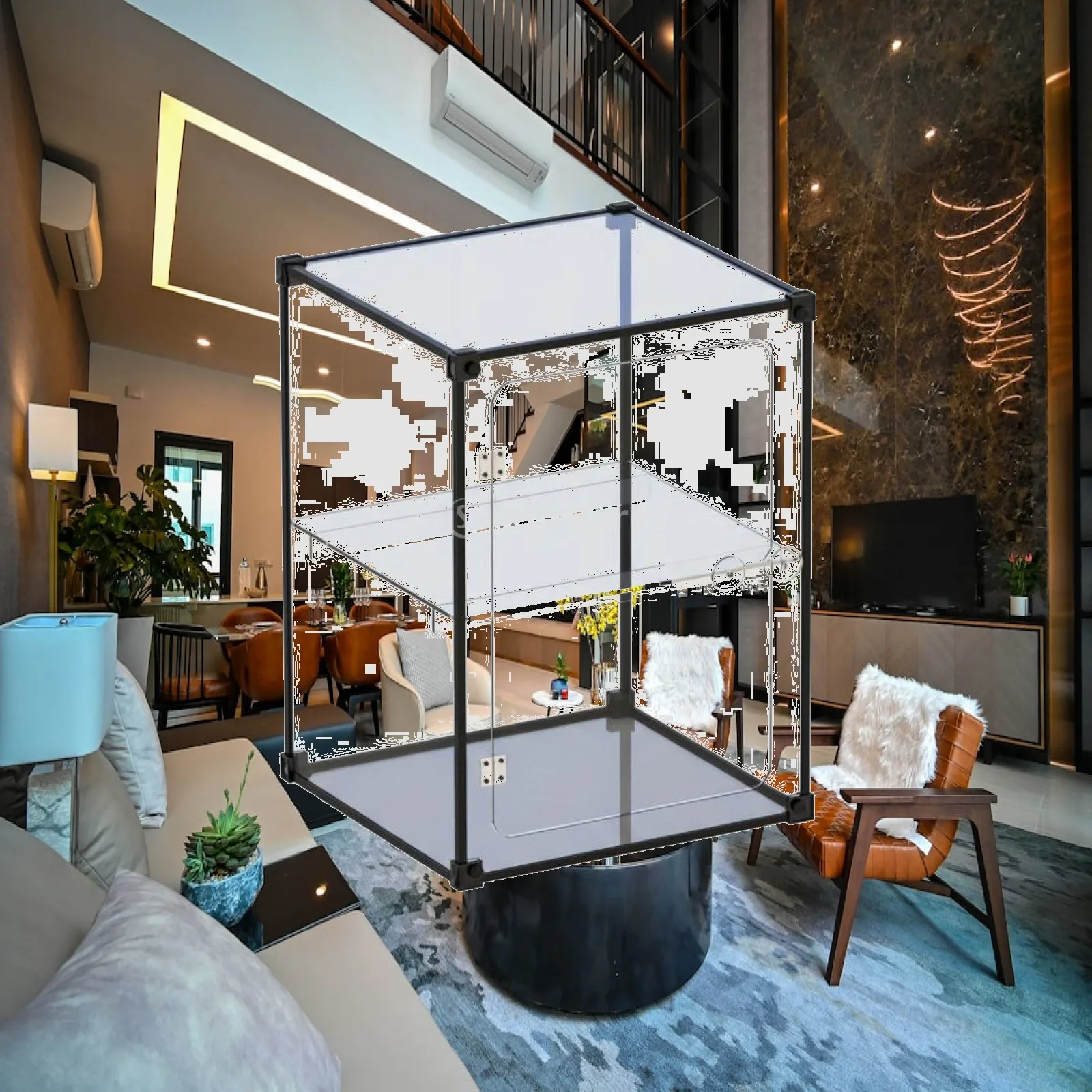 Acrylic Showcase for Collectible Figures with Clear Acrylic Shelves for Gundam Models and DIY Craft Accessories