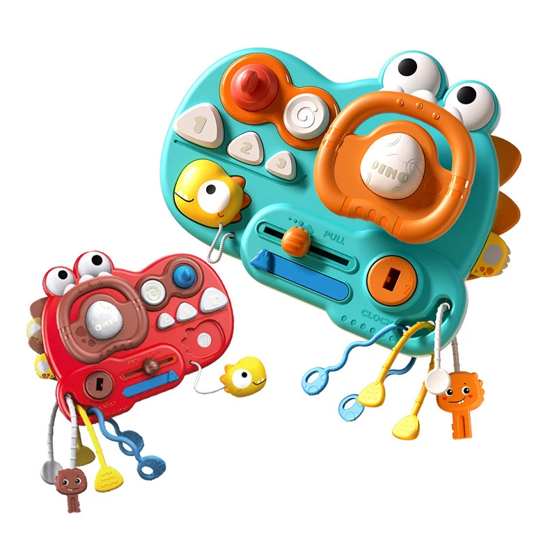 아기 핸들 바쁜 보드 몬테소리 장난감 감각 발달 당김줄 실리콘 치아발육 활동 여행 장난감 아기 1~2세