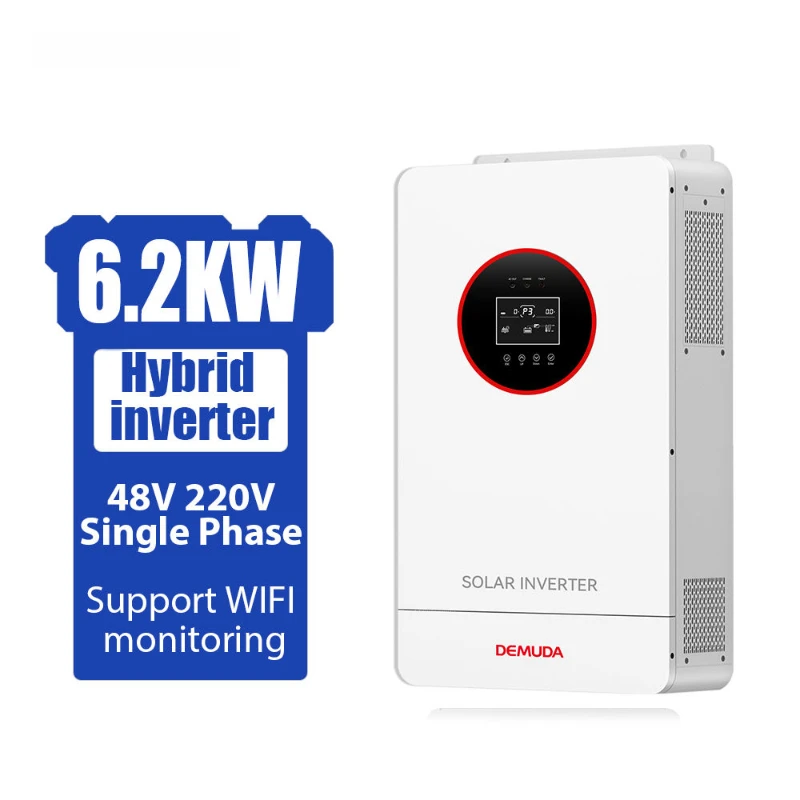 Solar Hybrid Inverter 6.2kw 48VDC High Frequency Pure Sine Solar Inverter With Built-in Mppt Controller For Off Grid Home System