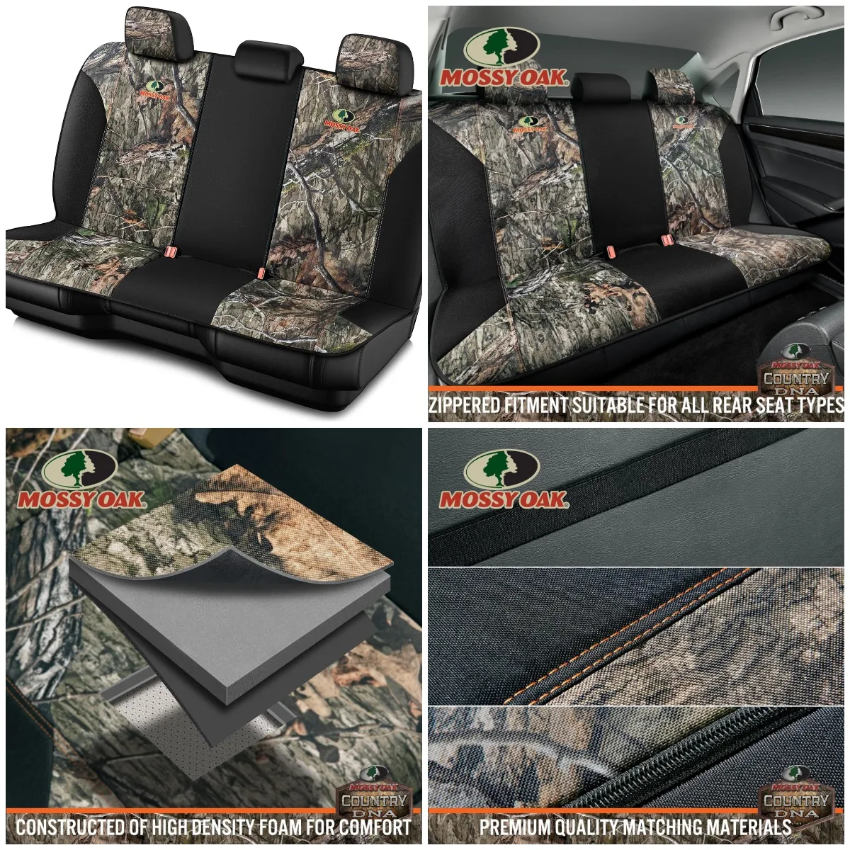 

Low Back Camo Bench Seat Covers, Universal Fit, Rip-Stop Oxford Fabric, Official Licensed