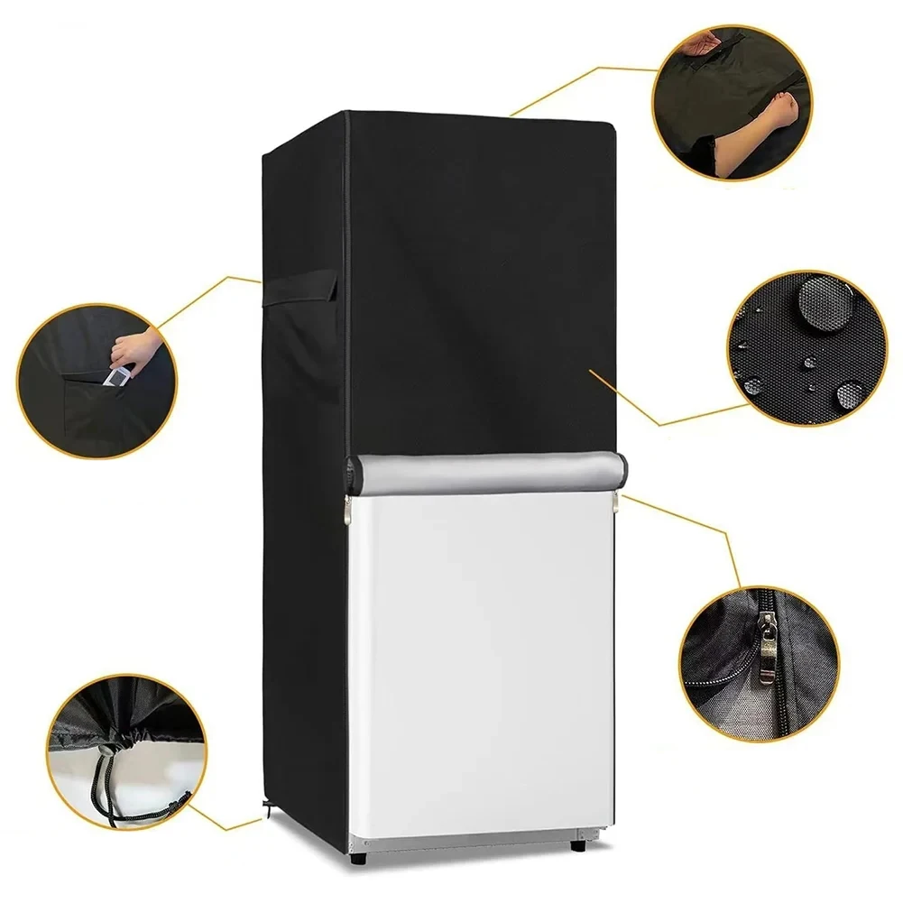 

Защитная пленка для холодильника Вертикальная крышка для холодильника 51*51*117 см Ткань Оксфорд 210D Комплексное покрытие Легкое обслуживание