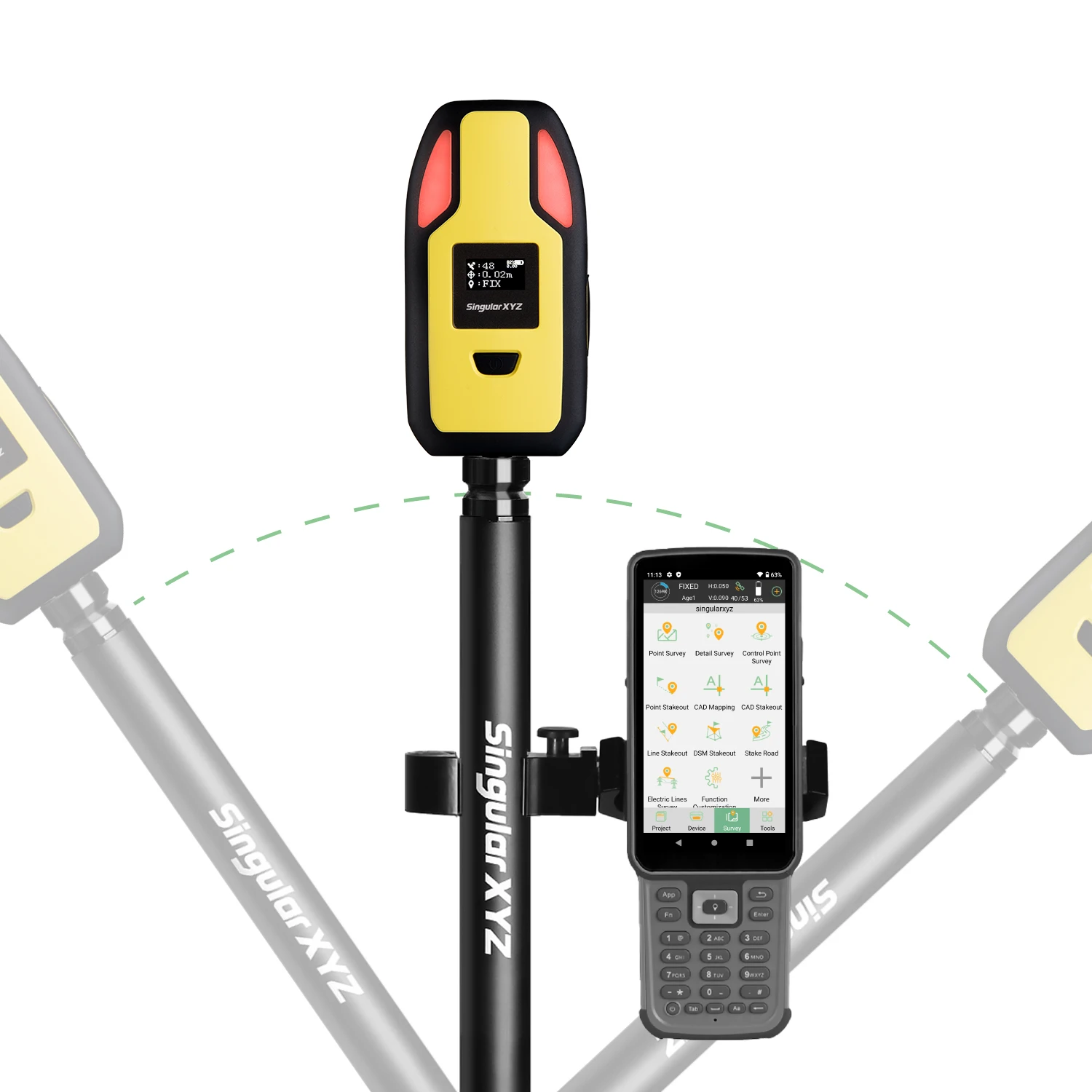 NEW P2 Plus GPS RTK Rover & data collector 60 degree Tilt IMU GNSS receiver | 1408 Channels IP67 DGPS for Surveying Handheld GIS