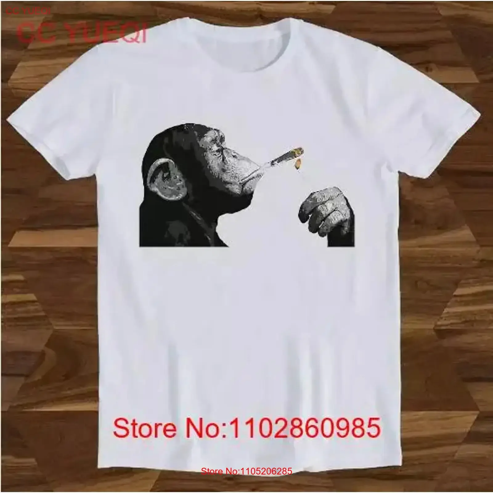 Banksy Steez Chimp Monkey Smoking Joint Best Seller T Shirt Top vintage Washed fashion Soft Casual Breathable