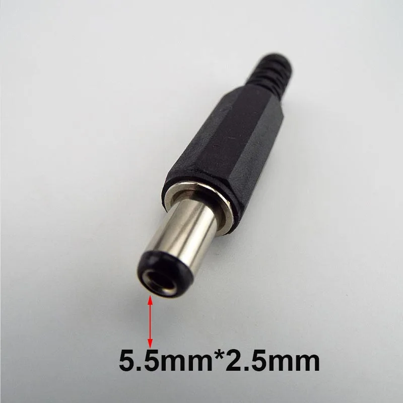 9mm 14mm DC Male Power Supply Jack Adapter Plug Connector 5.5mmx2.5mm Socket For DIY Projects